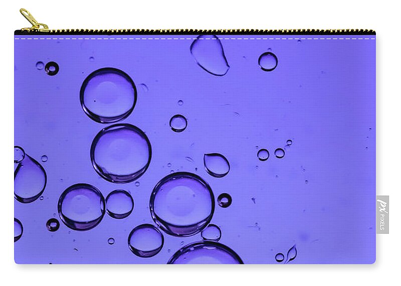 Abstract Zip Pouch featuring the photograph Purple Bubbles by Cathy Kovarik
