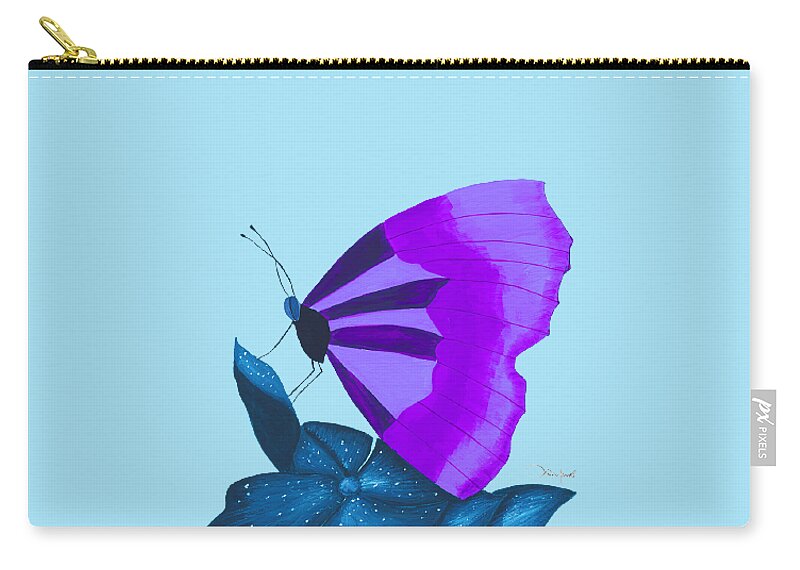 Watercolor Carry-all Pouch featuring the painting Purple Butterfly by Lisa Senette