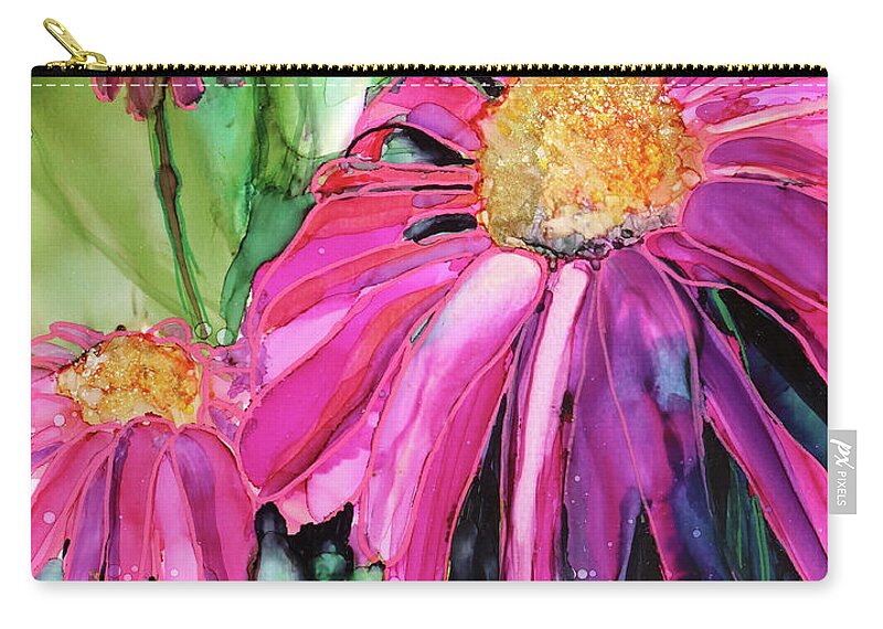  Zip Pouch featuring the painting Purple Coneflower by Julie Tibus
