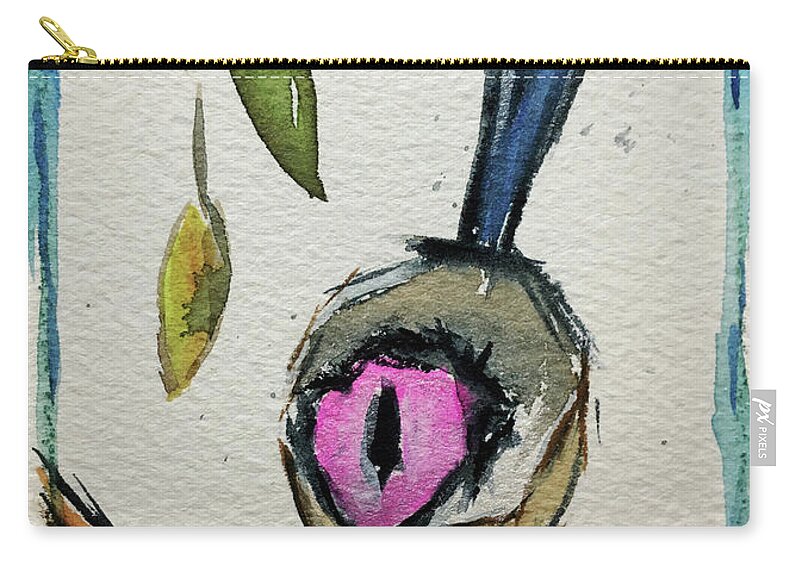 Grand Tit Carry-all Pouch featuring the painting Purple Crowned Fairy Wren by Roxy Rich