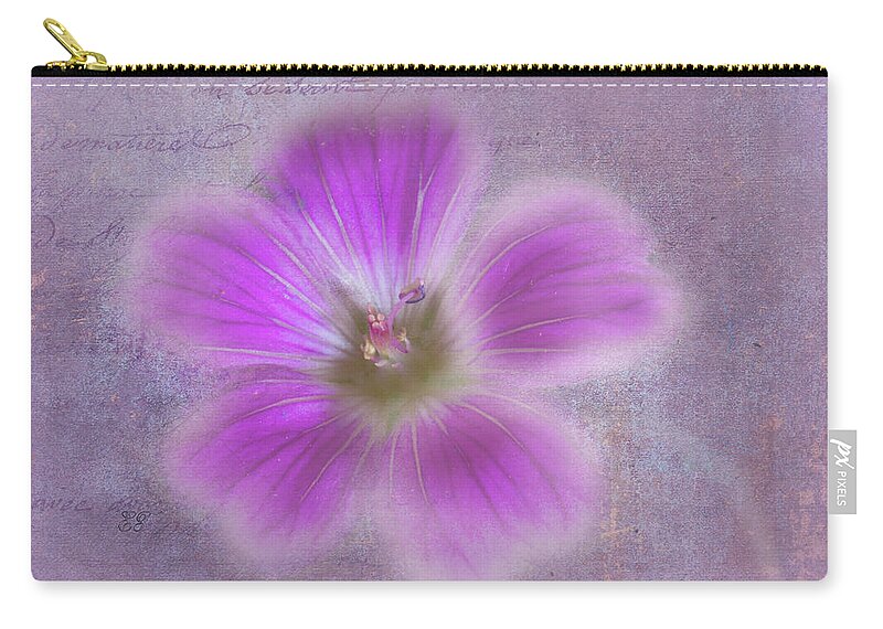 Flower Zip Pouch featuring the photograph Softly Purple by Elaine Teague