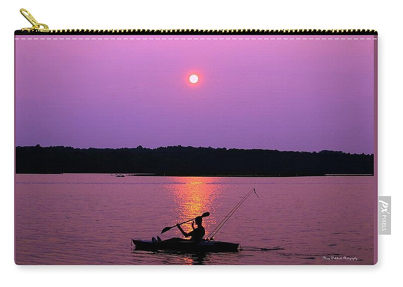 Sunset Zip Pouch featuring the photograph Purple Haze Sunset by Mary Walchuck