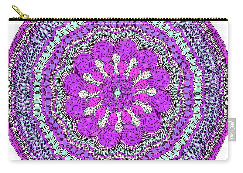 Purple Zip Pouch featuring the digital art Purple Hazed by Gaile Griffin Peers