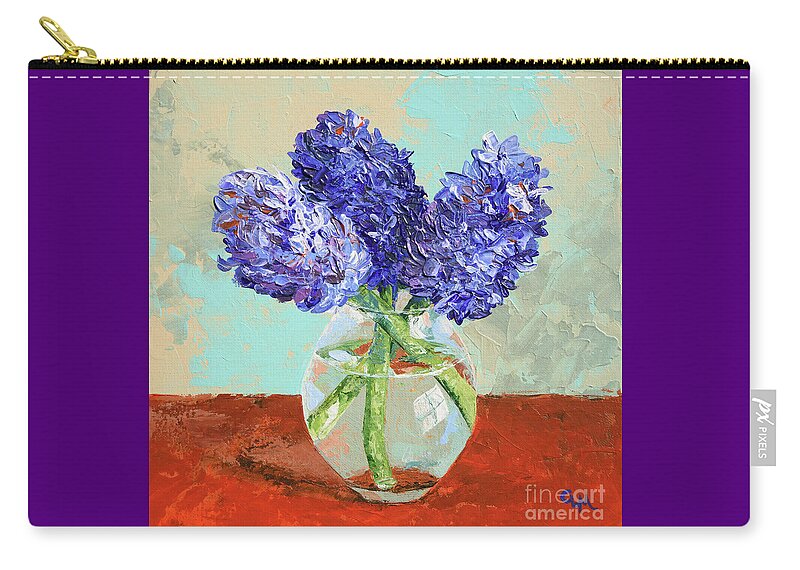 Purple Zip Pouch featuring the photograph Purple Hyacinths from the Garden by Cheryl McClure