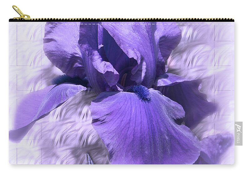 Flower Zip Pouch featuring the photograph Purple Iris 2 by Elaine Teague