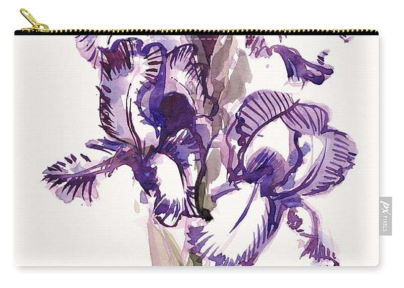 Iris Carry-all Pouch featuring the painting Purple Iris by George Cret