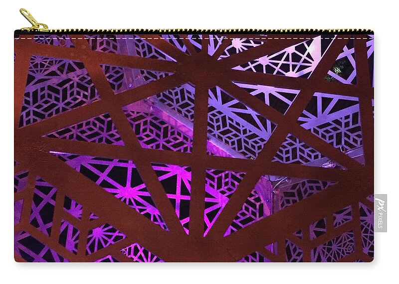 Texture Zip Pouch featuring the photograph Purple Lattice by Wendy Golden