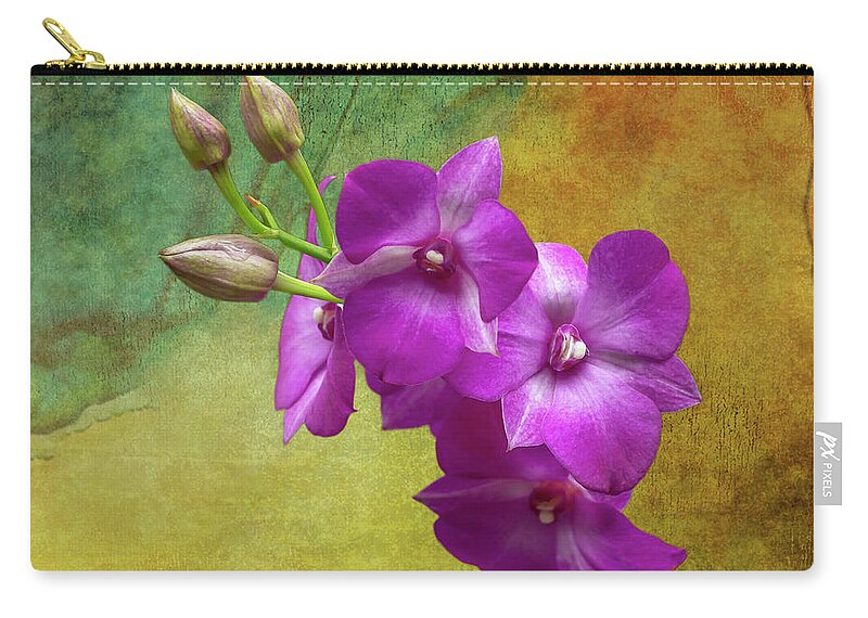 Lady Slipper Orchid Zip Pouch featuring the photograph Purple Moth Orchid by Cate Franklyn