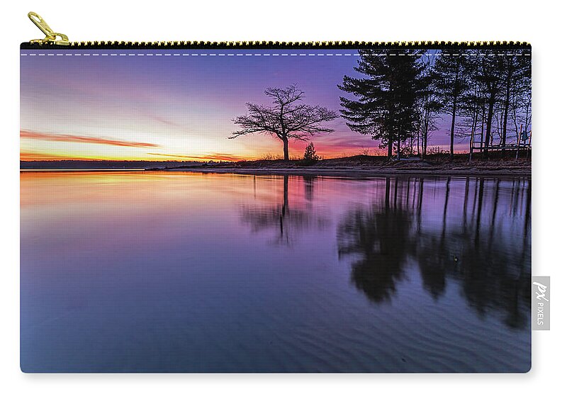 Sand Ripples Zip Pouch featuring the photograph Purple Ripples by Joe Holley