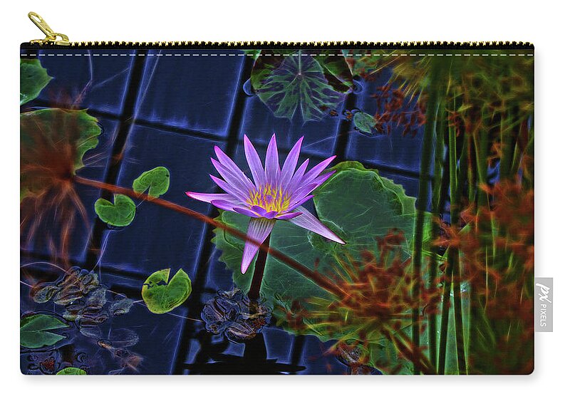 Water Lily Zip Pouch featuring the photograph Purple Water Lily by Cordia Murphy
