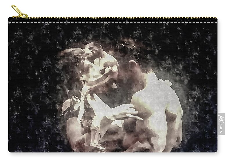 Quarles Zip Pouch featuring the painting Quarles Of Love - 2- Speak To Me by Carrie Armstrong