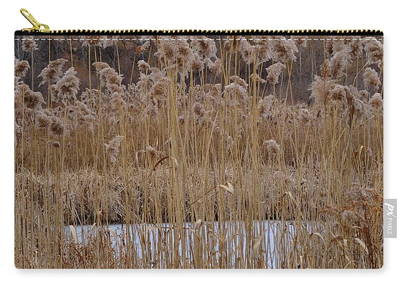 Nature Carry-all Pouch featuring the photograph Quarry Whisps And Pond by Kreddible Trout