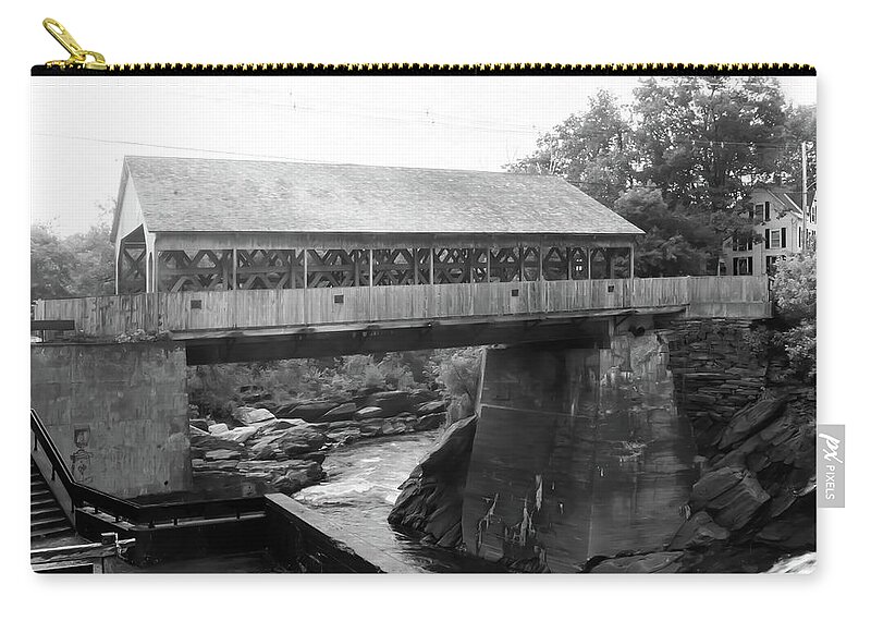 America Zip Pouch featuring the photograph Quechee covered bridge by Jeff Folger