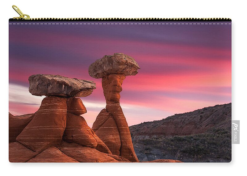 Hoodoo Zip Pouch featuring the photograph Queen and Pawn by Peter Boehringer