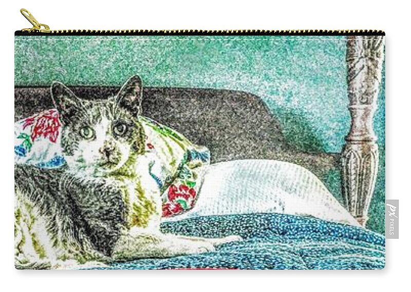  Zip Pouch featuring the painting Queen Bun by John Gholson