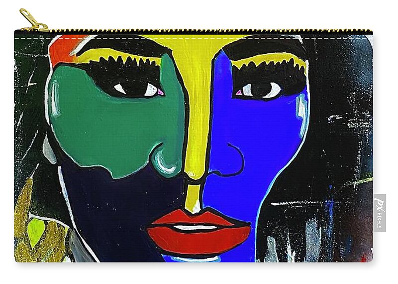 Carry-all Pouch featuring the painting Queen of Color by Shemika Bussey
