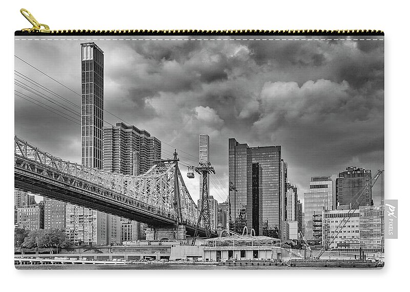 Photosbycate Zip Pouch featuring the photograph Queensboro Bridge and Clouds by Cate Franklyn