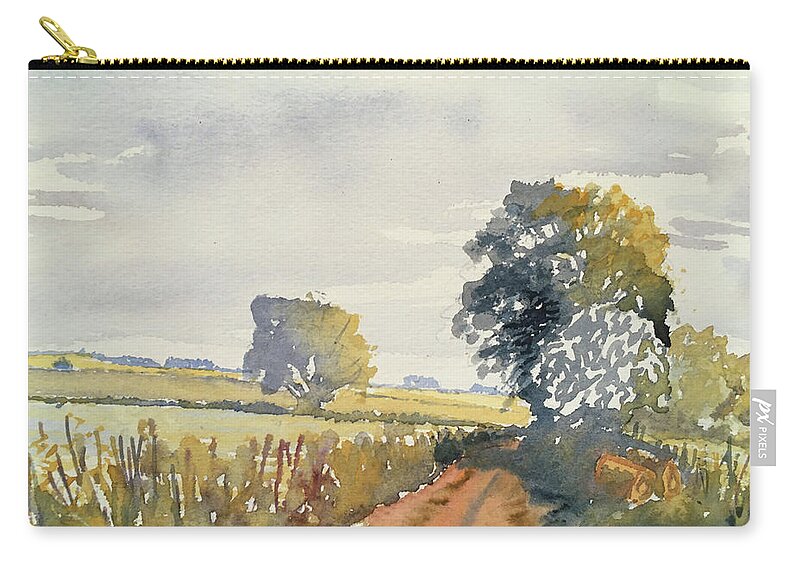 Watercolour Zip Pouch featuring the painting Quickthorn by Glenn Marshall