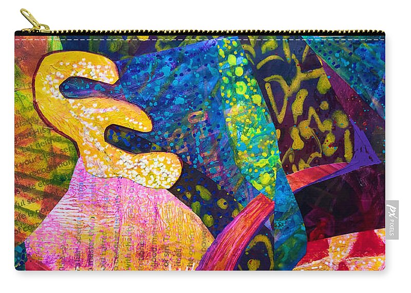  Zip Pouch featuring the painting Reading in Bed by Polly Castor