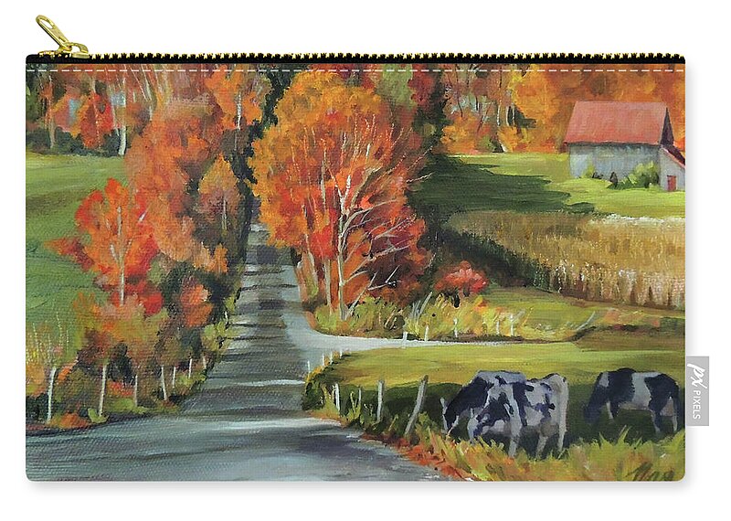 Vermont Zip Pouch featuring the painting Quintessential Vermont by Nancy Griswold