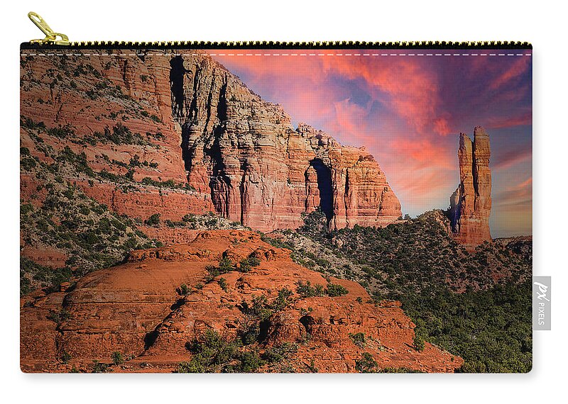 Sedona Zip Pouch featuring the photograph Rabbit Ears by Al Judge
