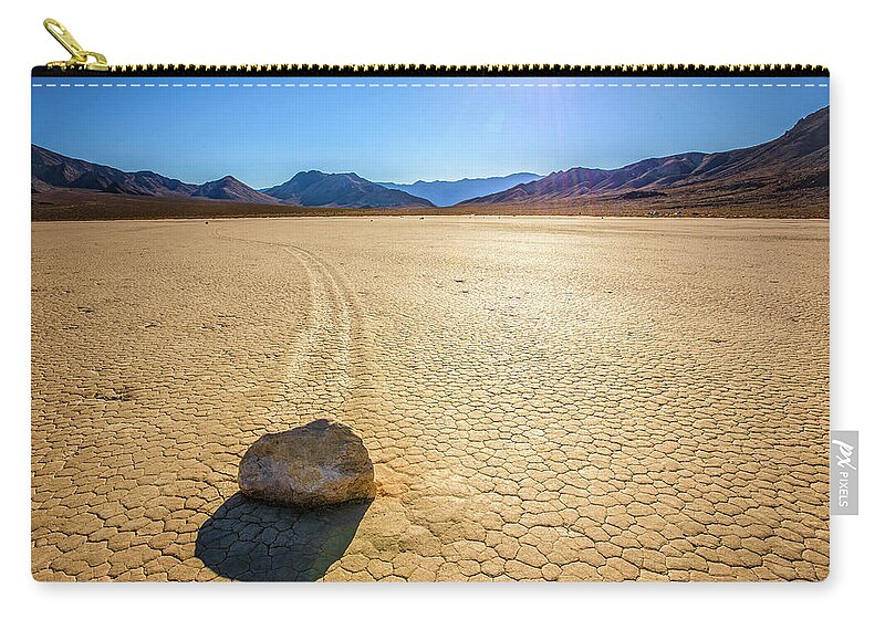Death Valley National Park Zip Pouch featuring the photograph Racetrack Playa by Marla Brown