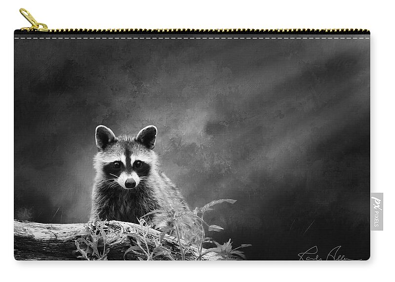 Raccoon Zip Pouch featuring the photograph Raccoon Posing by Randall Allen