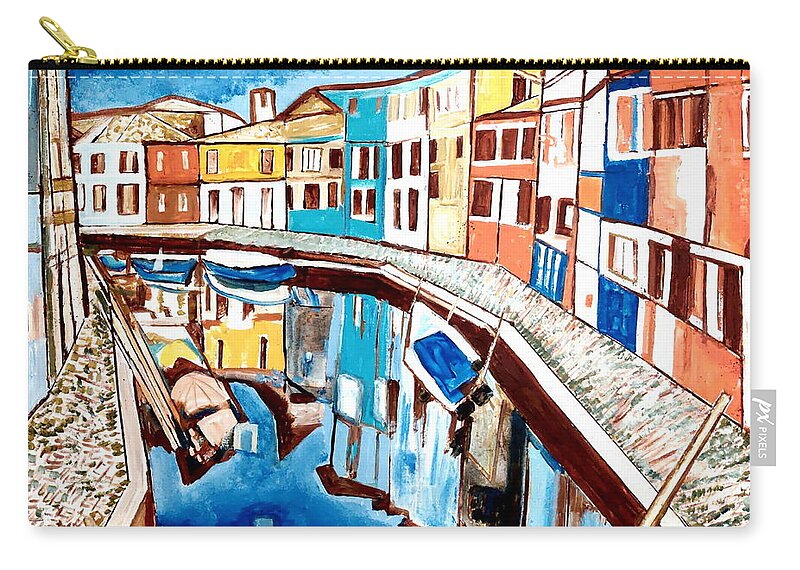 Child Factor Zip Pouch featuring the painting Radiant City by Anand Swaroop Manchiraju