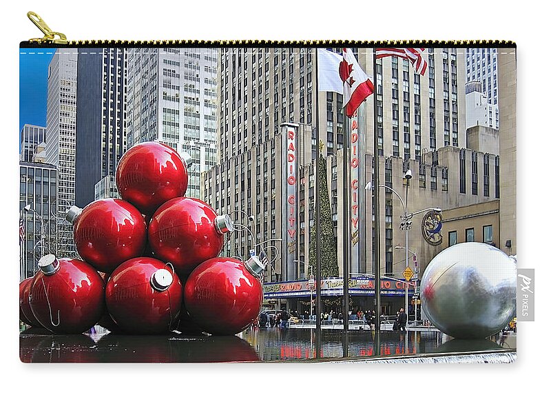 New York Zip Pouch featuring the photograph Radio City New York by Carlos Diaz
