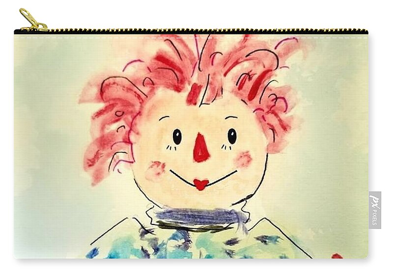 Ragdoll Zip Pouch featuring the painting Ann Sister Sam by Rose Elaine