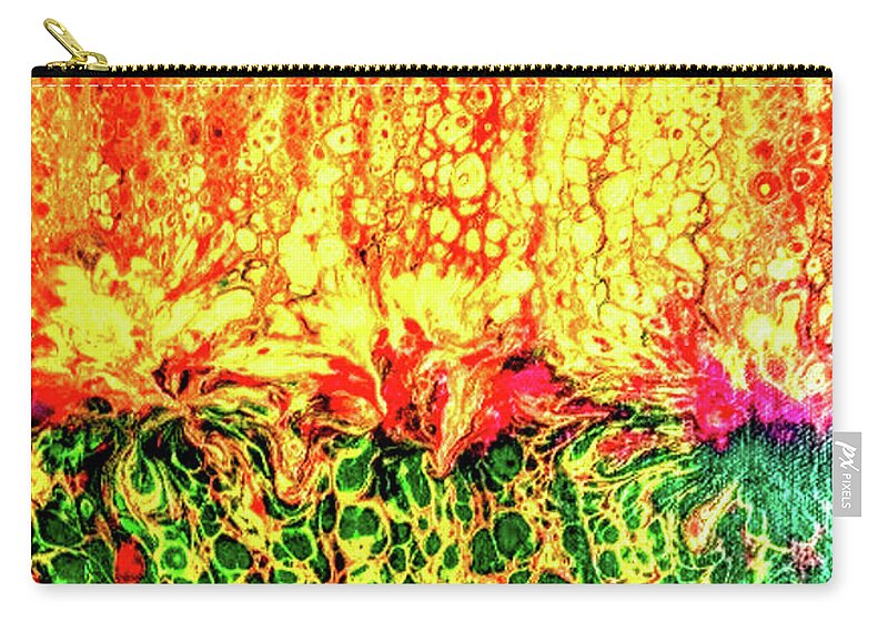 Spring Zip Pouch featuring the painting Raging Spring by Anna Adams