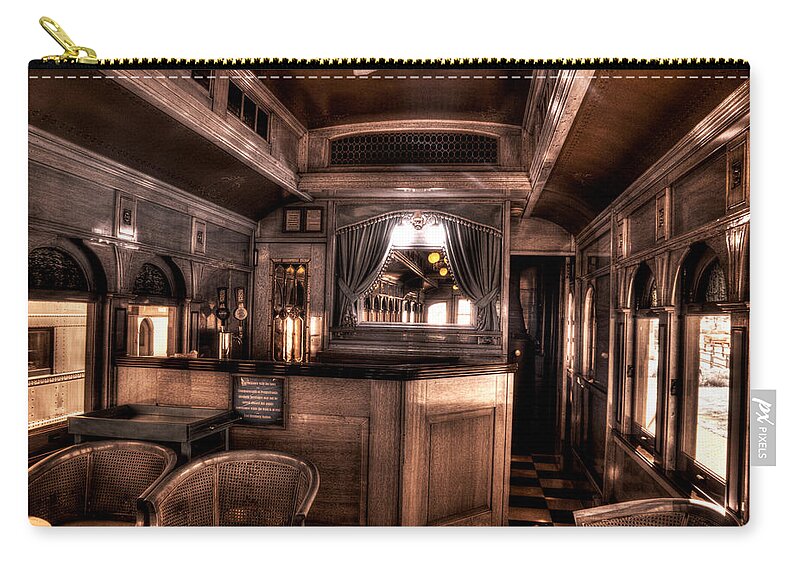 Dir-rr-0419-hd-c2 Zip Pouch featuring the photograph Railroad Luxury Lounge Car by Paul W Faust - Impressions of Light