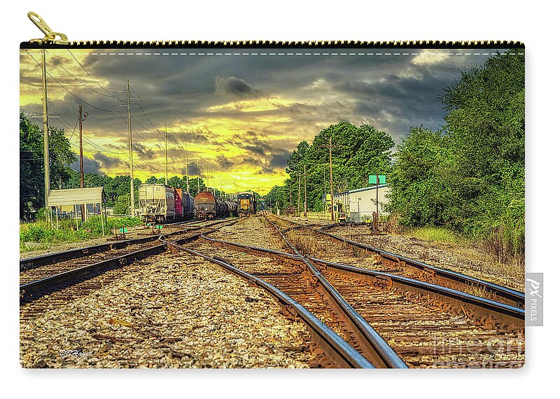 Railroads Zip Pouch featuring the photograph Railroad Sunset by DB Hayes