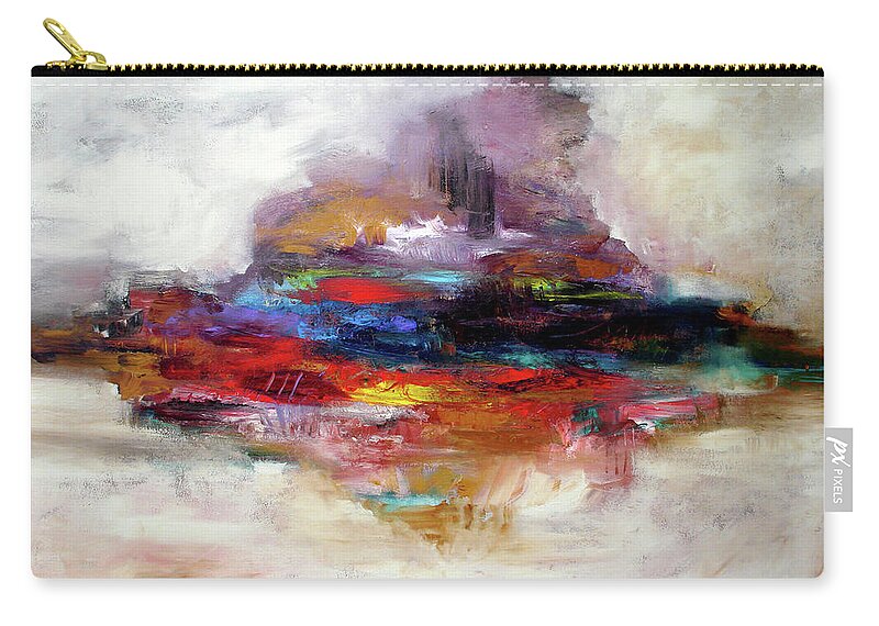 Abstract Zip Pouch featuring the painting Rain Sonata by Jim Stallings