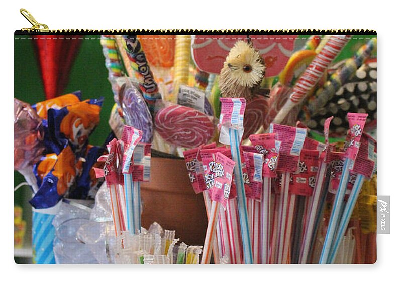 Candy Store Zip Pouch featuring the photograph Rainbow Dreams - A Candy Store in Solvang California by Colleen Cornelius
