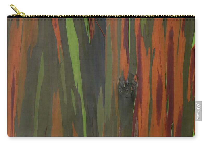 Tropical Zip Pouch featuring the photograph Rainbow Eucalyptus Bark by DJ Florek