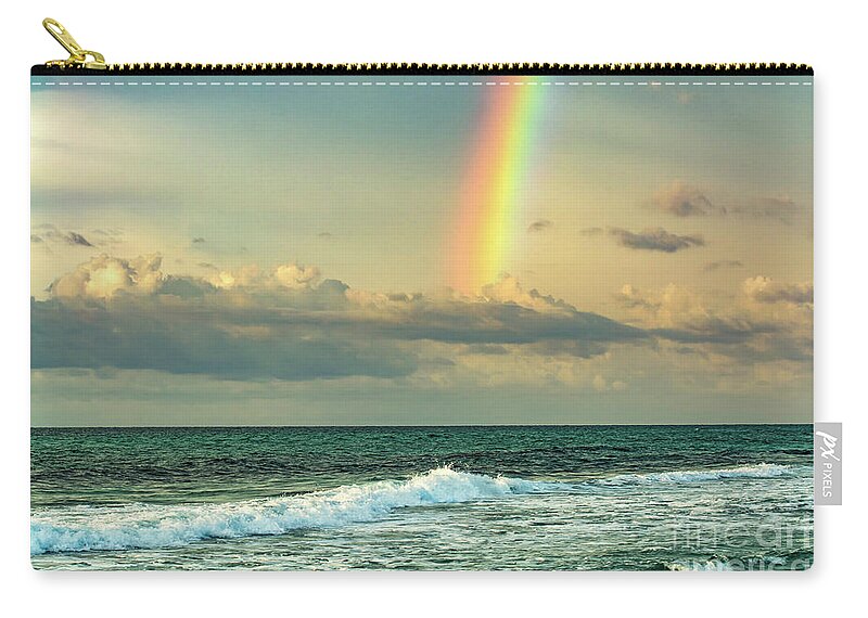 Rainbow Zip Pouch featuring the photograph Rainbow Waves, Pensacola Beach, Florida by Beachtown Views