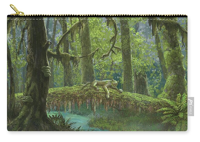 Rainforest Zip Pouch featuring the painting Rainforest Afternoon by Don Morgan
