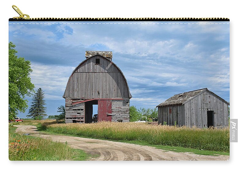 Rainy Day On The Farm Zip Pouch featuring the photograph Rainy Day On The Farm by Kathy M Krause