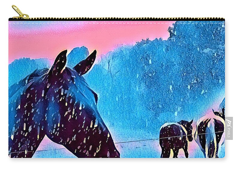 Hirses Zip Pouch featuring the photograph Rainy day by Rabiah Seminole