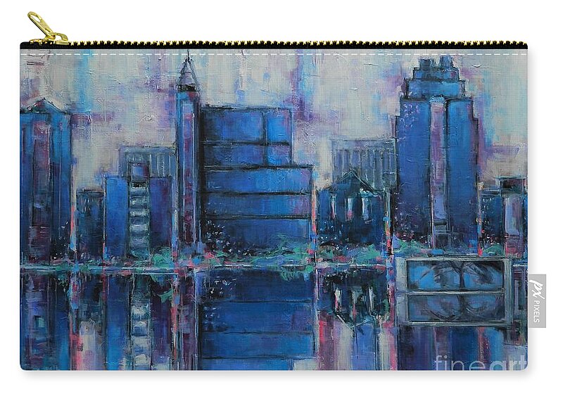 Raleigh Zip Pouch featuring the painting Raise Up Raleigh by Dan Campbell