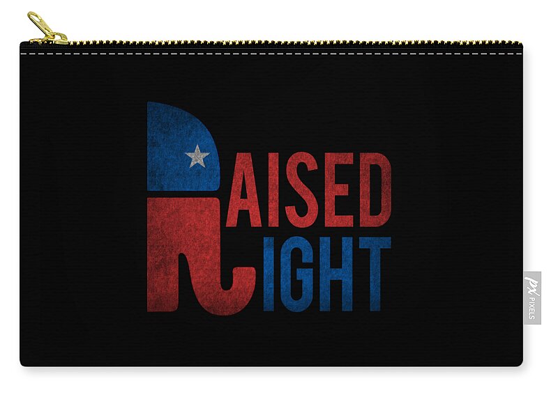 Cool Zip Pouch featuring the digital art Raised Right Retro Republican by Flippin Sweet Gear