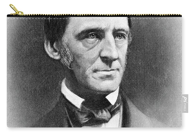 1884 Zip Pouch featuring the photograph Ralph Waldo Emerson by Underwood Archives
