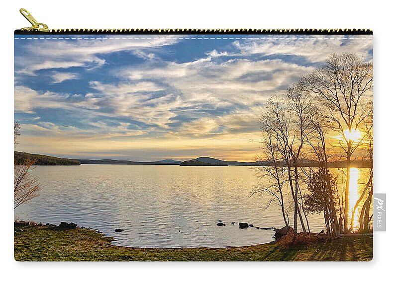 Rangeley Zip Pouch featuring the photograph Rangeley May Sunset by Russel Considine