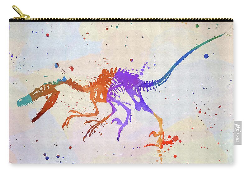 Raptor Color Splash Zip Pouch featuring the painting Raptor Color Splash by Dan Sproul