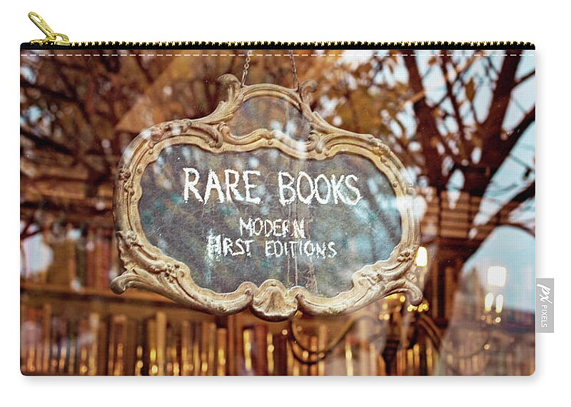 Rare Books Zip Pouch featuring the photograph Rarities - Paris, France by Melanie Alexandra Price