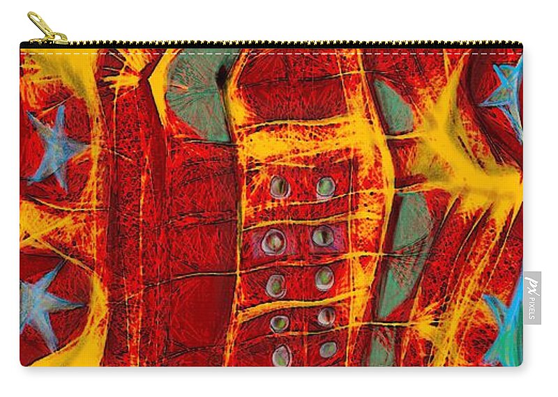 Yellow Carry-all Pouch featuring the digital art Raw skin by Ljev Rjadcenko
