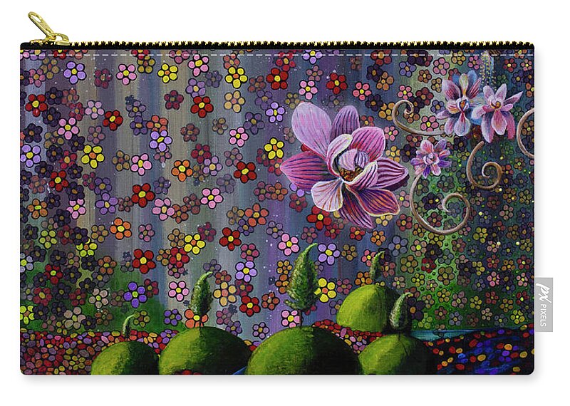  Zip Pouch featuring the painting Rays of Violet by Mindy Huntress