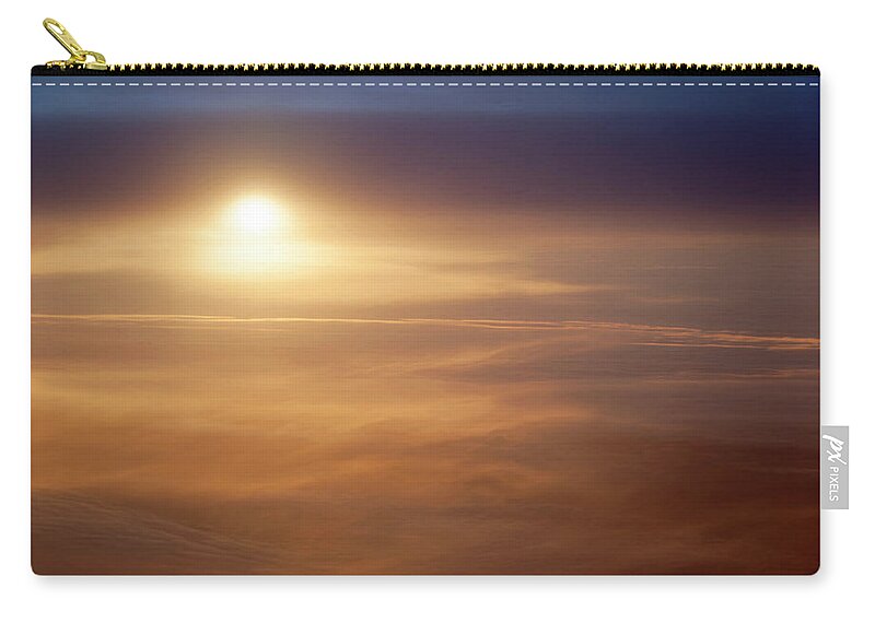 Aerial Zip Pouch featuring the photograph Reaching The Sun by Ramunas Bruzas