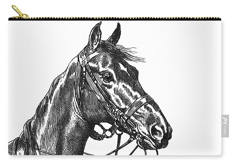 Horse Zip Pouch featuring the digital art Ready To Ride by Madame Memento